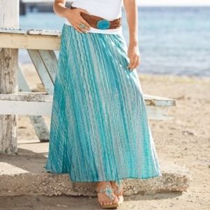 NWT Boston Proper Maxi Skirt Turquoise Blue XS S